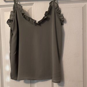 Ruffled Gray Women's Top